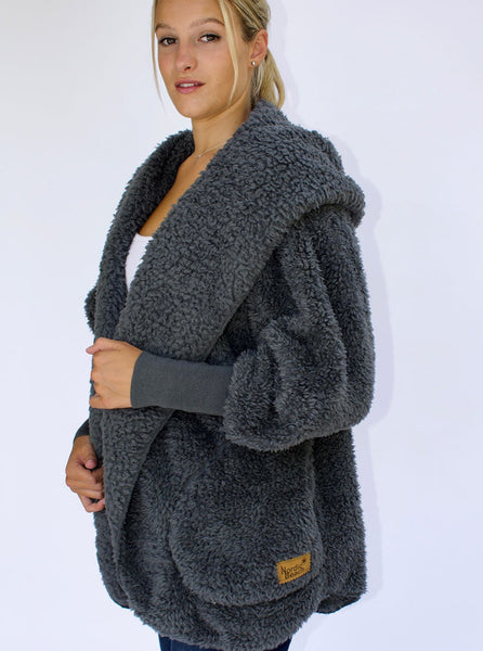 One-Size Fleece Hooded Jacket [Koala Grey]