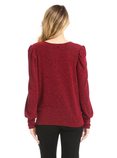 Puffy Sleeve Top BB [Red-4L40563]