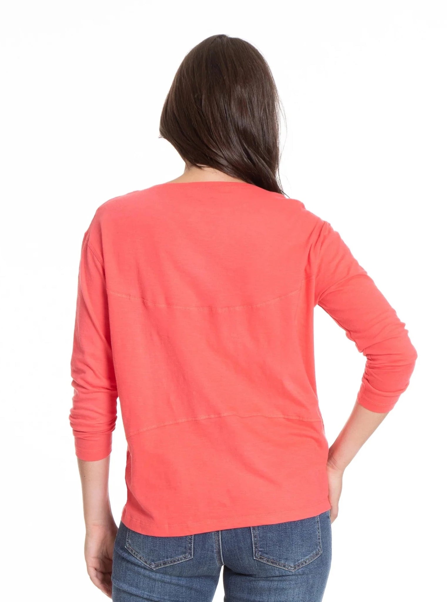 Relaxed Fit Long Sleeve Tee [Coral-1326]