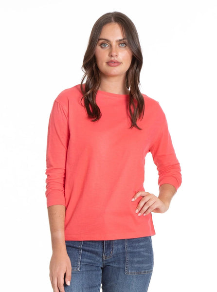 Relaxed Fit Long Sleeve Tee [Coral-1326]