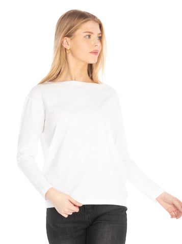 Relaxed Fit Long Sleeve Tee [White-1326]