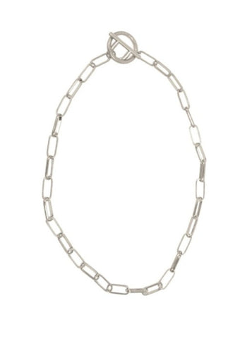 Silver Chain Toggle Necklace [338-97NS]