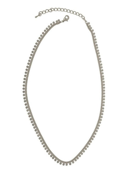 Silver Flat Dot Necklace [335-198NS]