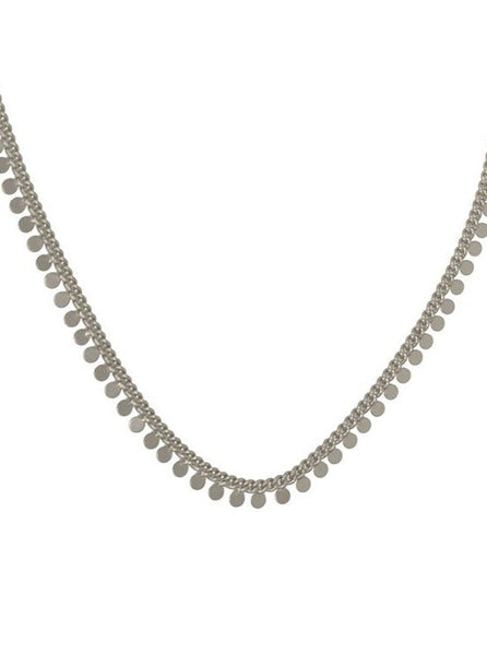 Silver Flat Dot Necklace [335-198NS]