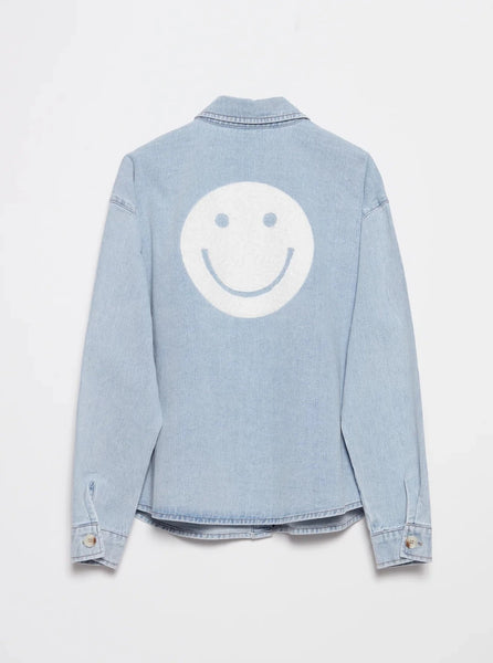 Smiley Face Back Jacket [Blue-C6234]
