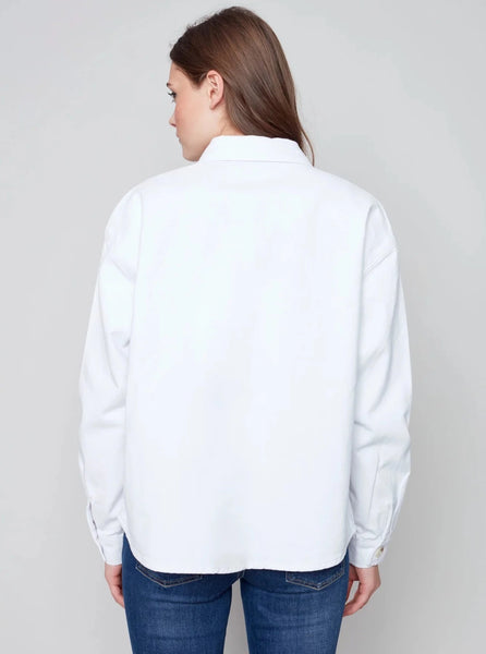 Solid Jean Jacket [White-C6248]