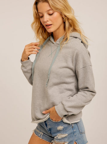 Sweater Lined Hoodie Sweatshirts [Grey-32694]