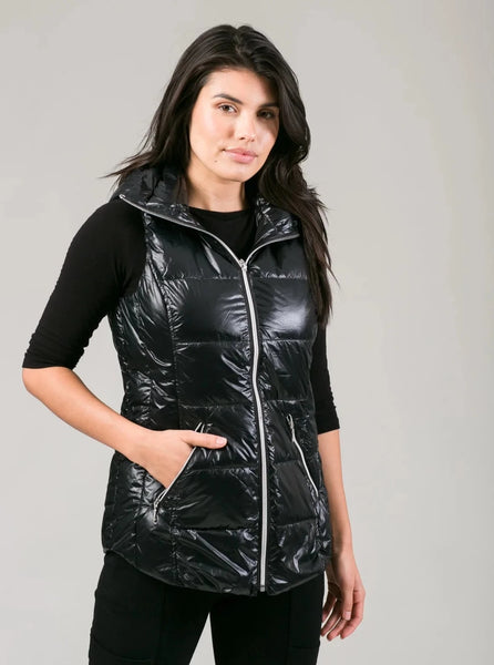 The Hooded Quilted Vest [Black-50172CAM]