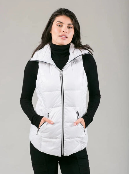 The Hooded Quilted Vest [White-50172CAM]