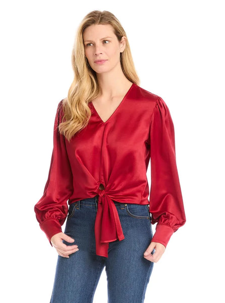 Tie Front Blouse BB [Red-4L68117]