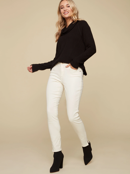 Side Zip Detail Twill Pant - Natural C5233X-618A-100