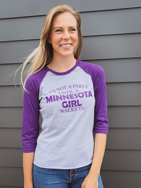 Minnesota Party Girl 3/4 Sleeve